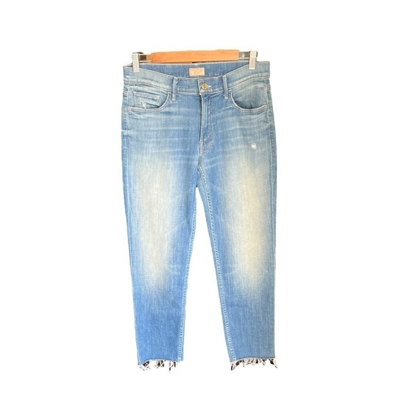 MOTHER - NWT The Dropout Fray ShakeWell  Mid Rise Boyfriend Raw Hem Jeans Sz 27 - Picture 2 of 9